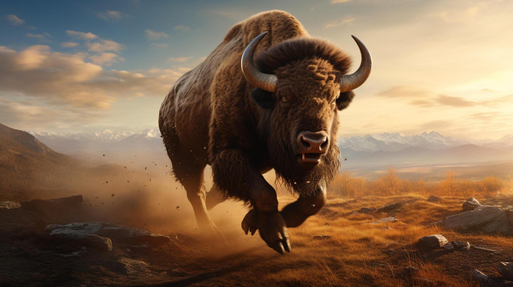 AI generated buffalo high quality image photo