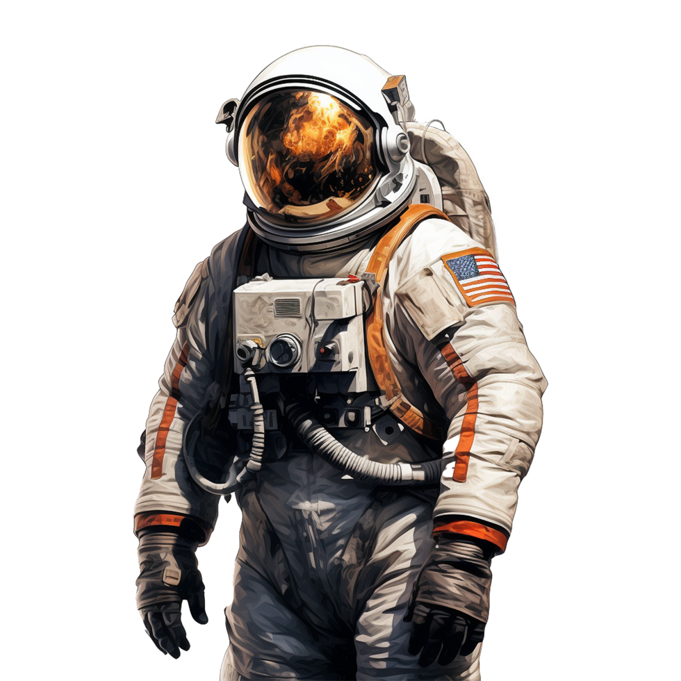 AI generated Astronaut in a space suite isolated on transparent background png