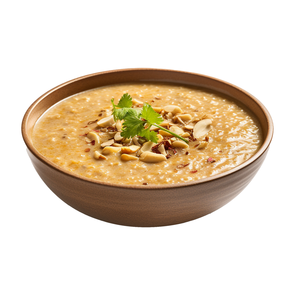 AI generated Haleem on a bowl isolated on transparent background png