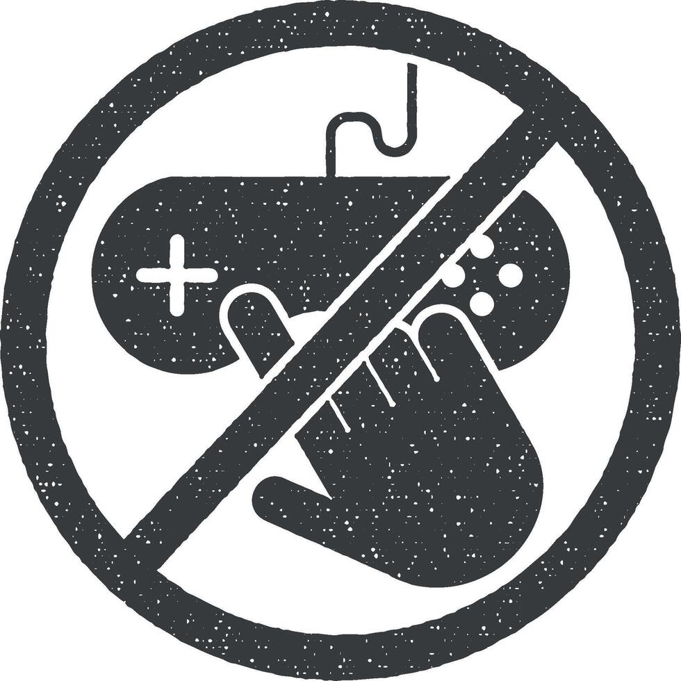 do not touch, game console icon vector illustration in stamp style
