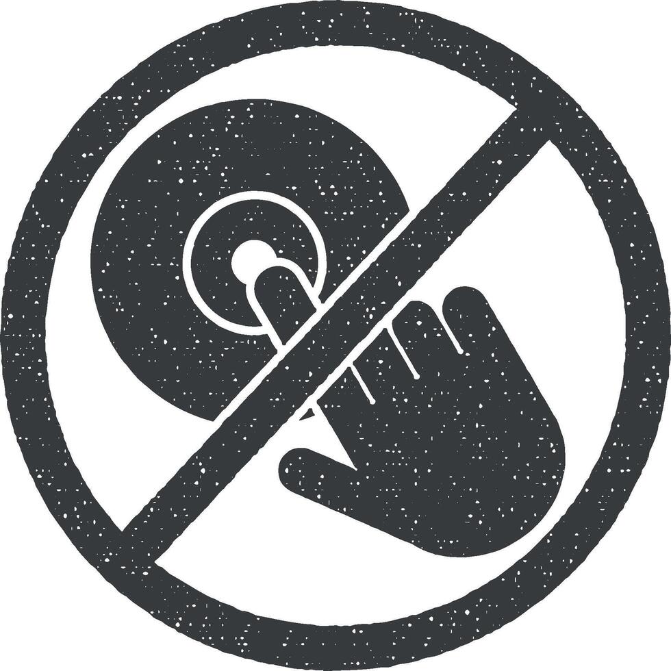 do not touch, drive icon vector illustration in stamp style