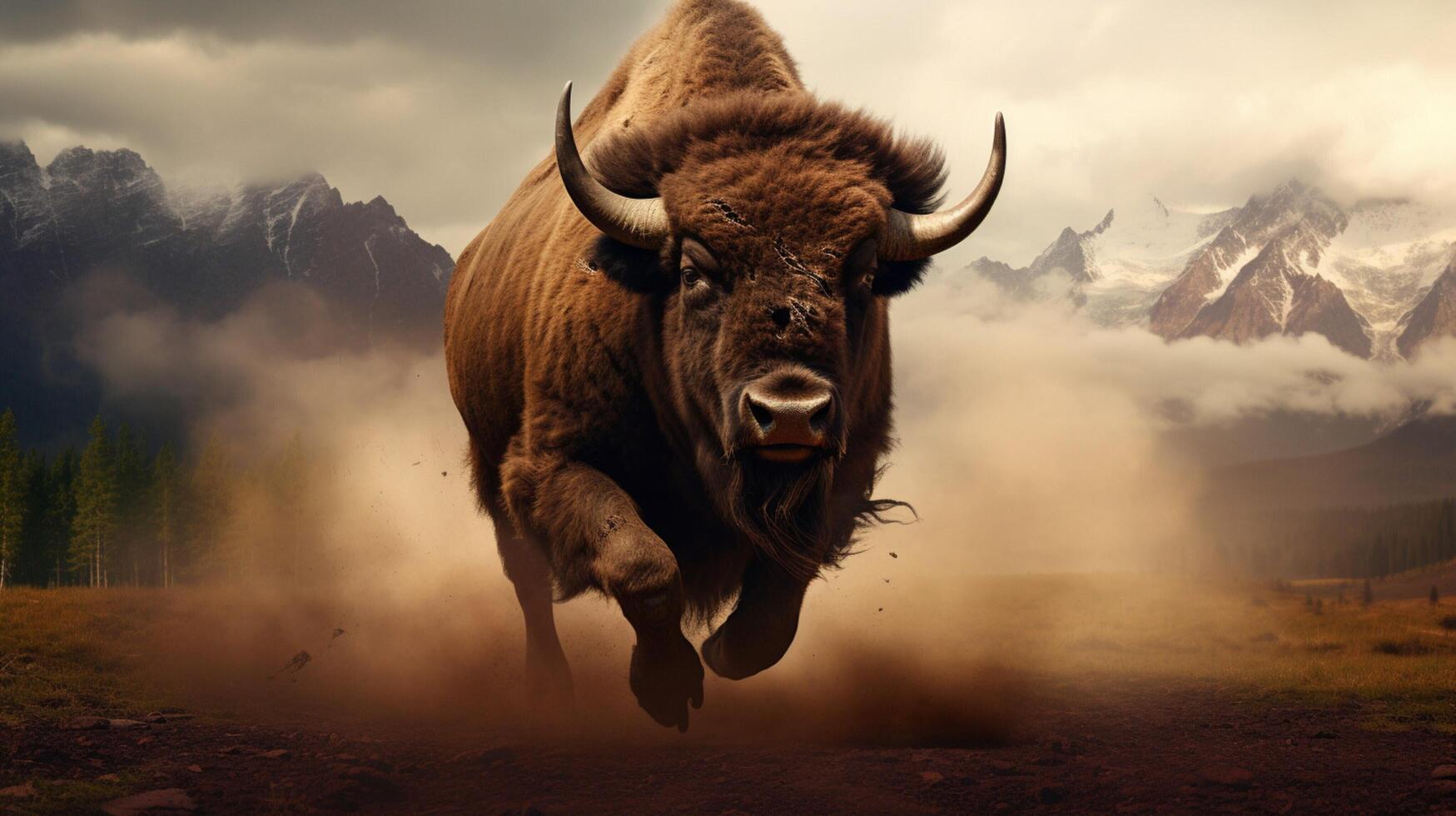 AI generated bison high quality image photo