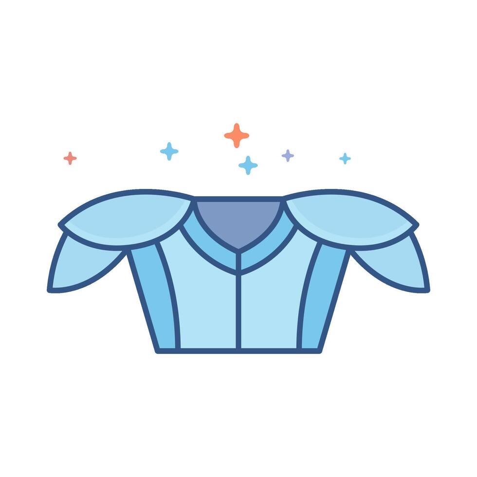 Football armor icon flat color style vector illustration