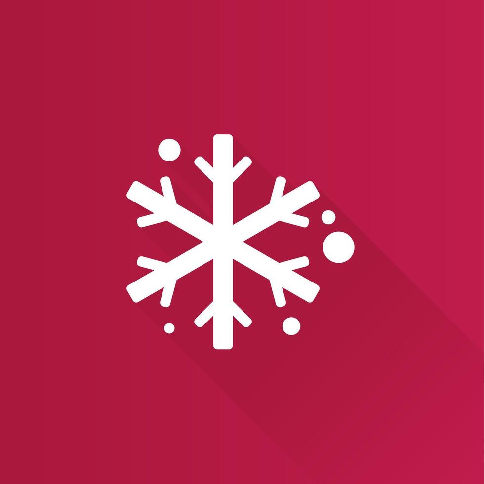 Snowflakes flat color icon long shadow vector illustration