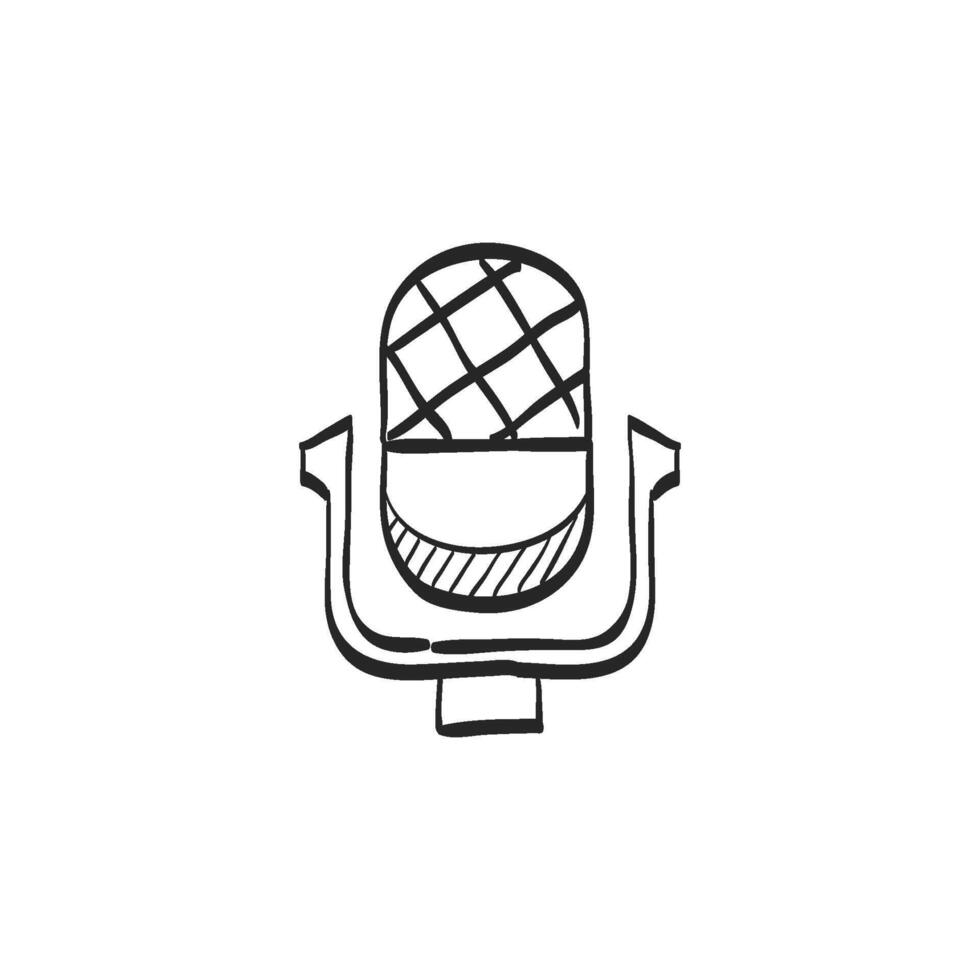 Hand drawn sketch icon microphone vector