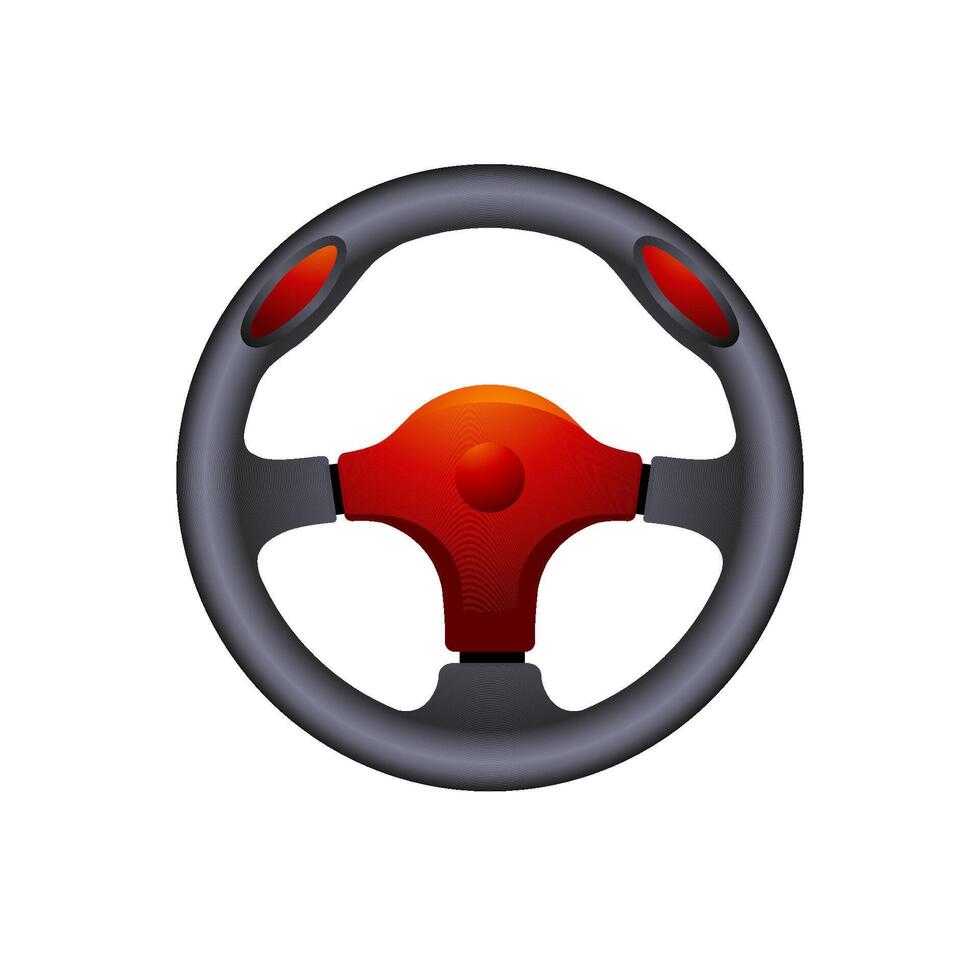 Steering wheel icon in color. Car automobile transportation vector