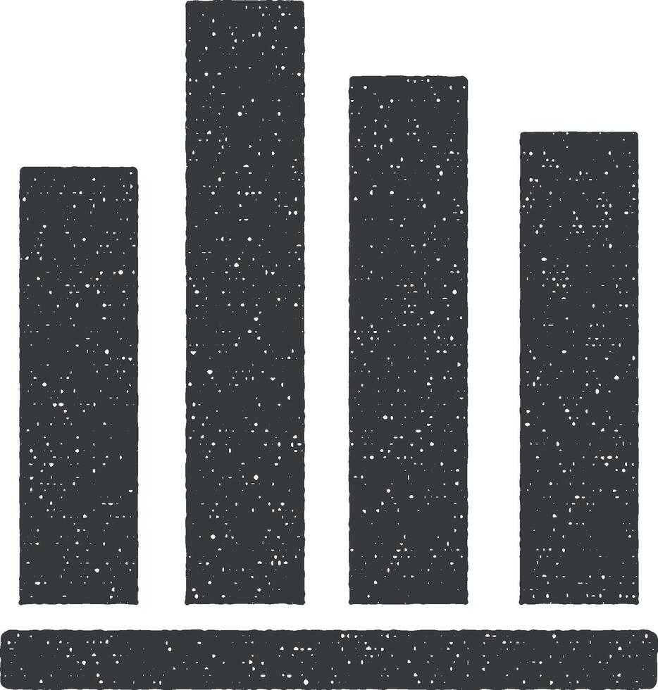Chart graph diagram bar histograms icon vector illustration in stamp style