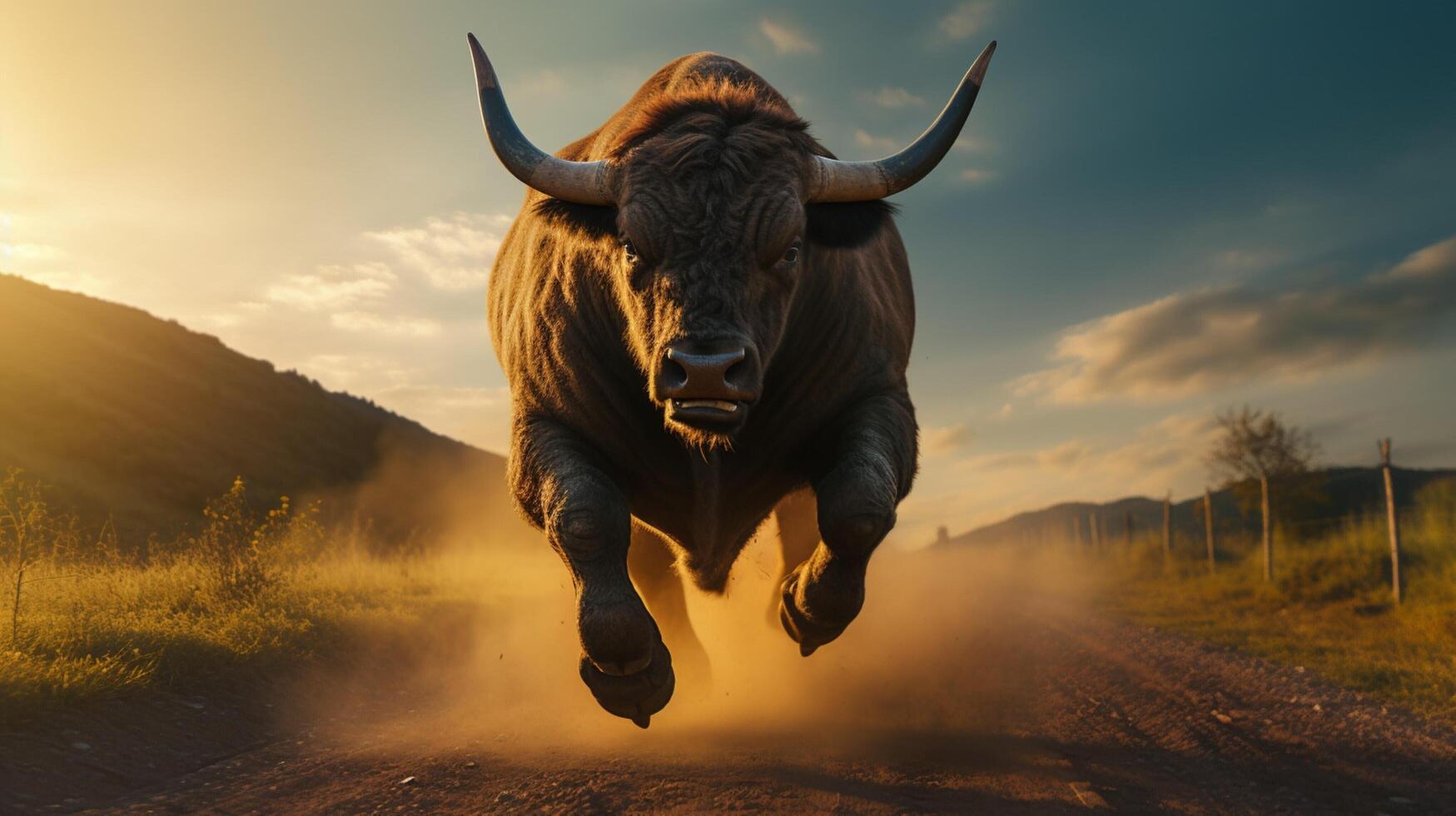 AI generated bull high quality image photo