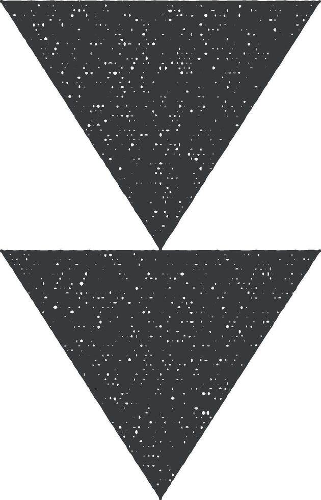 arrow, down, navigation, rewind icon vector illustration in stamp style