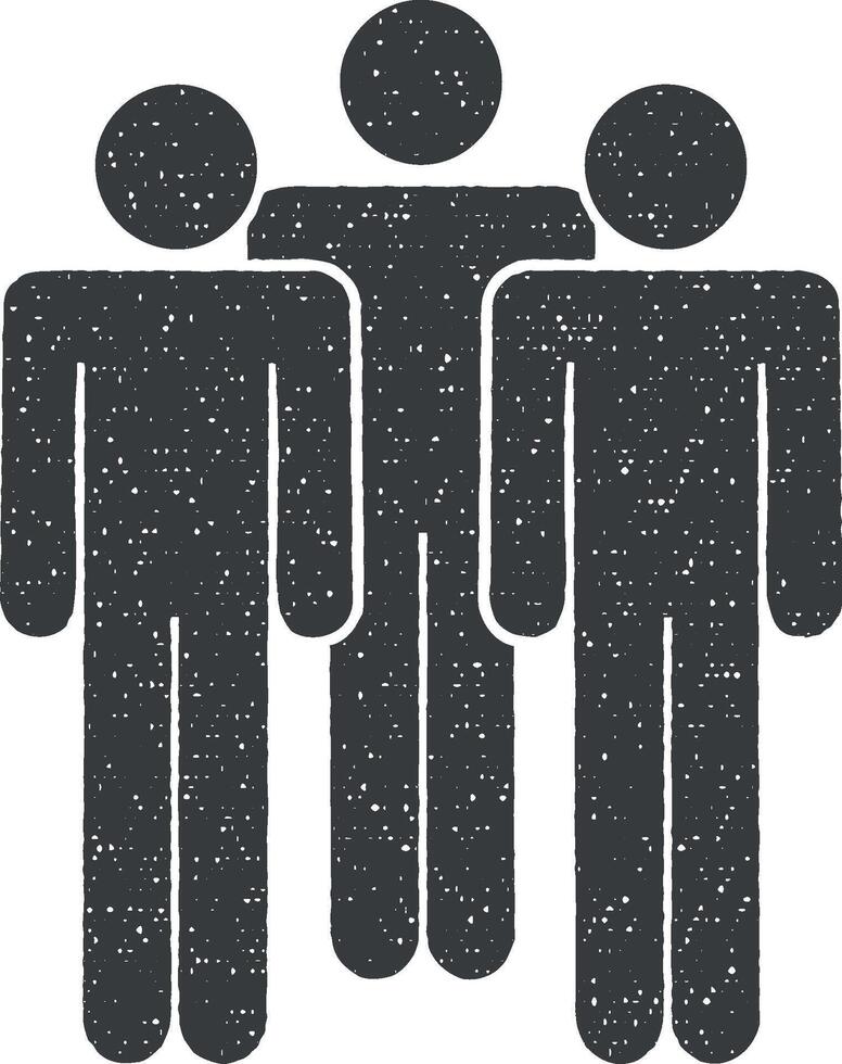 people, bodyguards icon vector illustration in stamp style