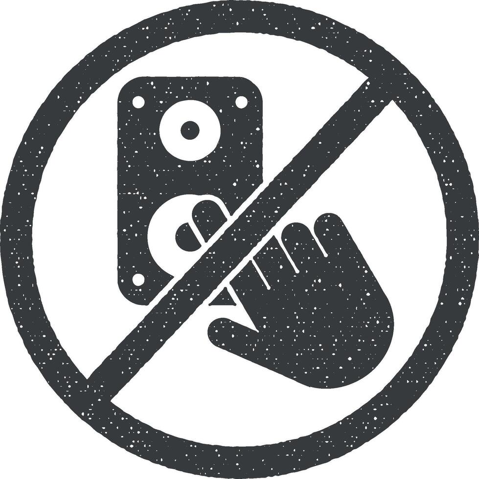 do not touch the music column icon vector illustration in stamp style