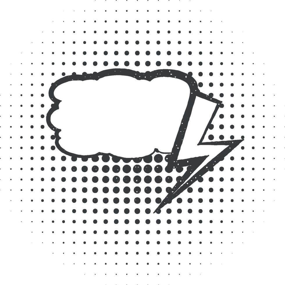 pop art, speech bubble, cloud icon vector illustration in stamp style