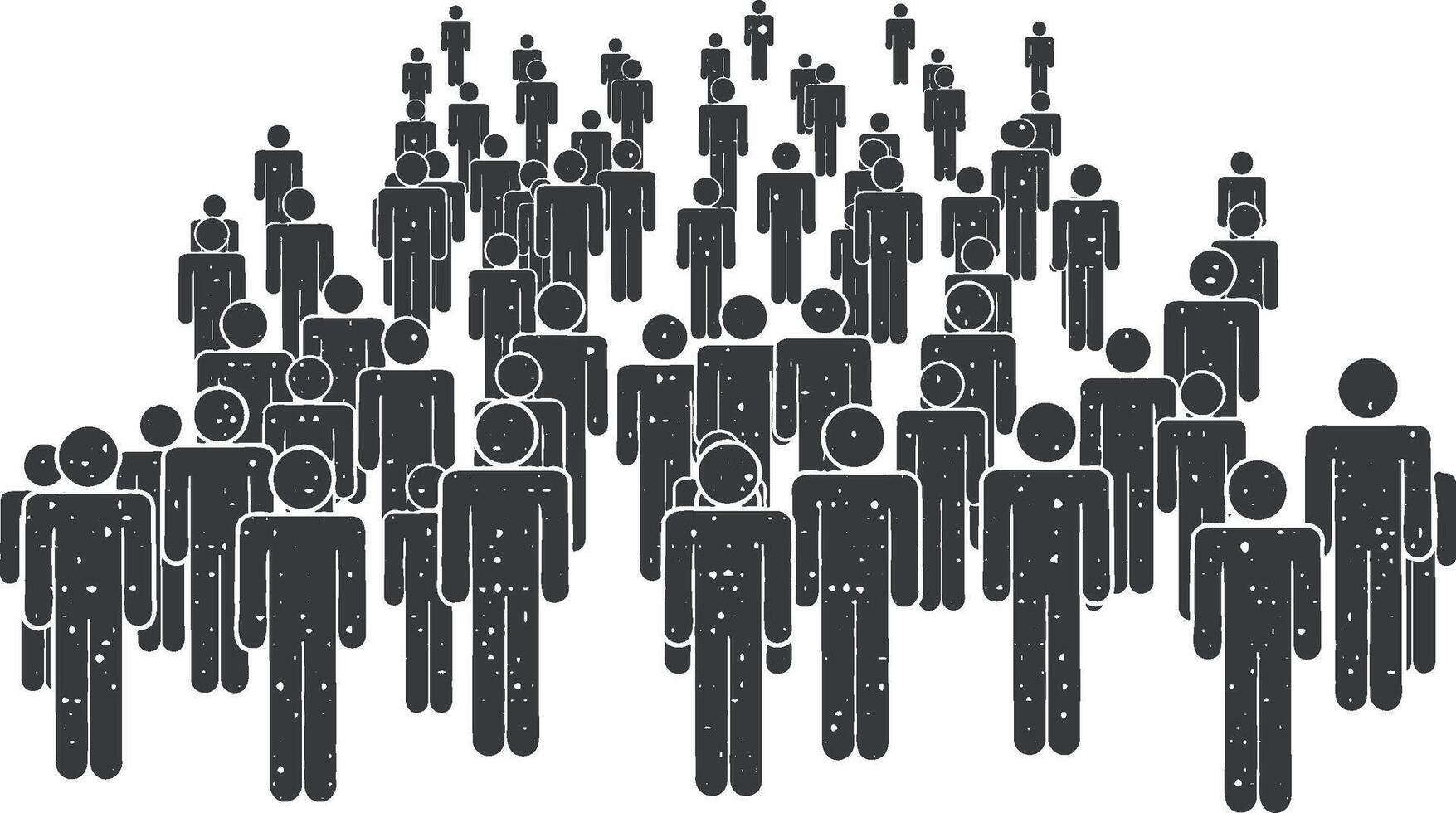 people, society icon vector illustration in stamp style
