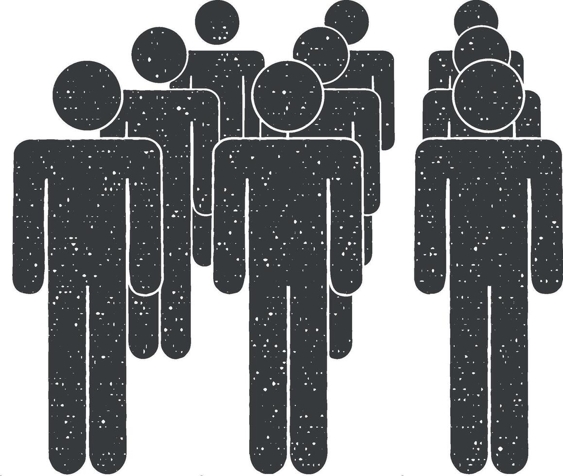people, group, rank icon vector illustration in stamp style
