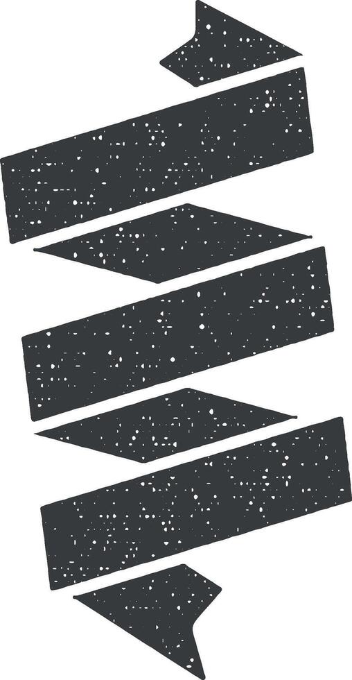 Ribbon icon vector illustration in stamp style