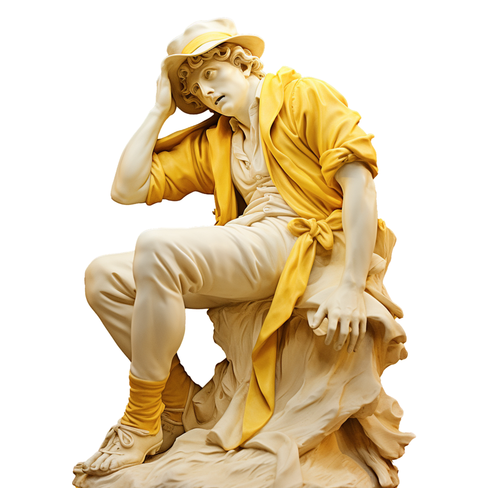 AI generated Gypsum statue plaster copy isolated on transparent background png