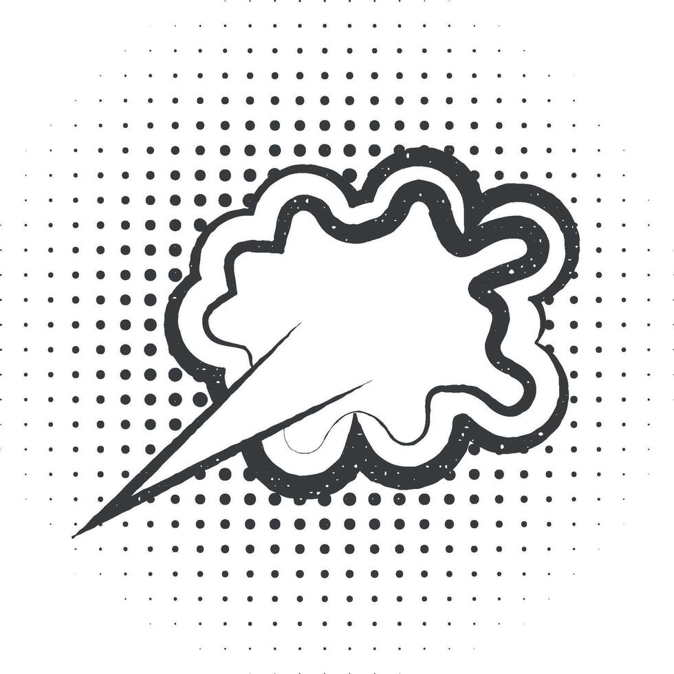 pop art, speech bubble, cloud icon vector illustration in stamp style