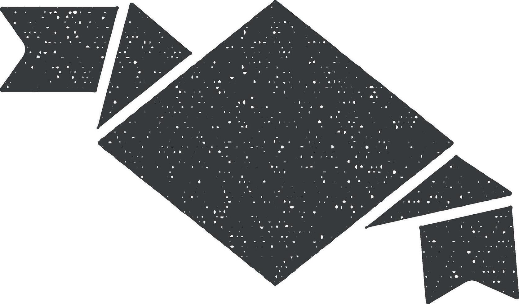 Ribbon icon vector illustration in stamp style