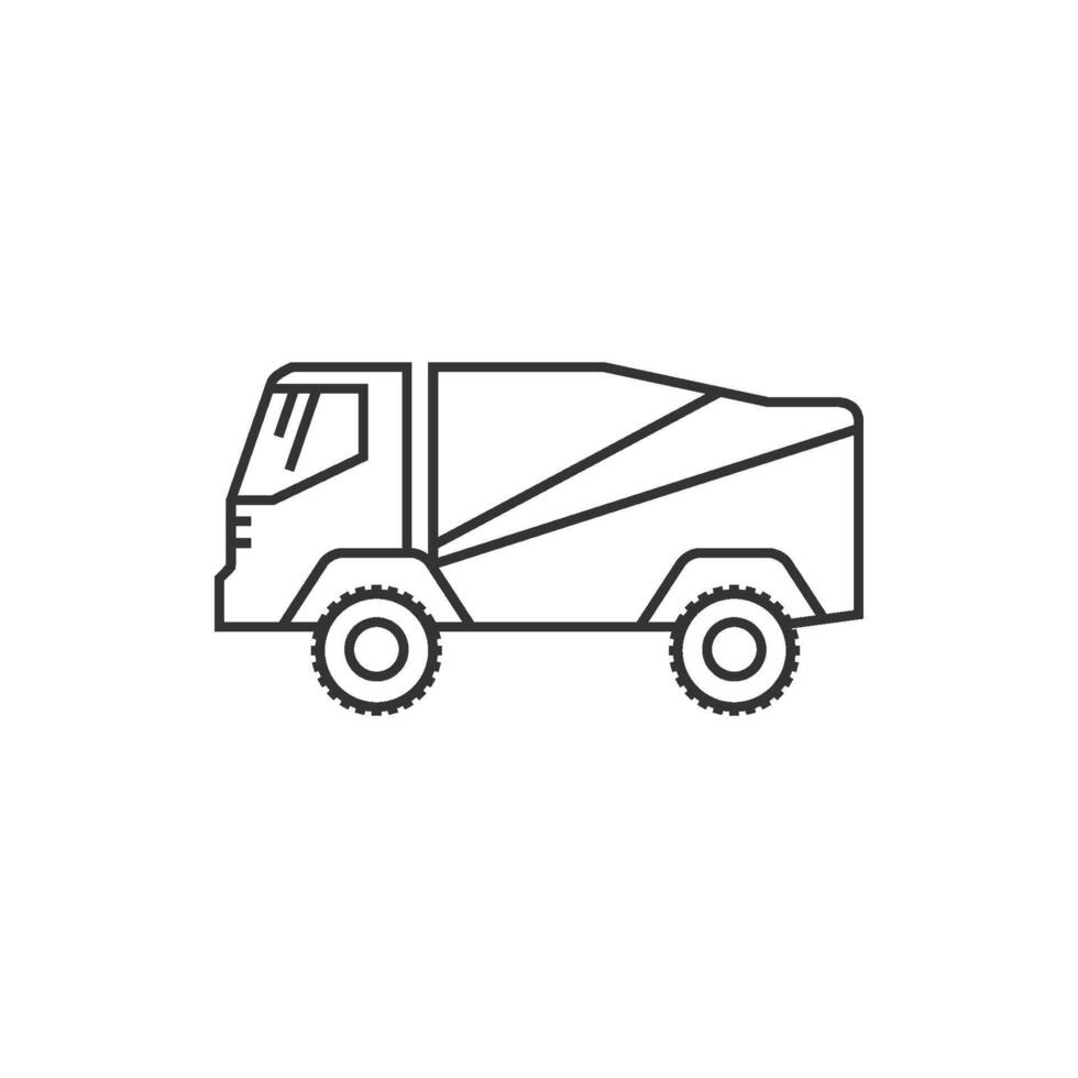 Rally truck icon in thin outline style vector