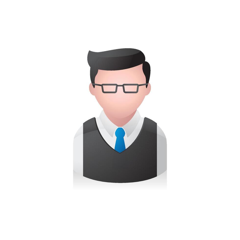 Businessman avatar icon in colors. vector