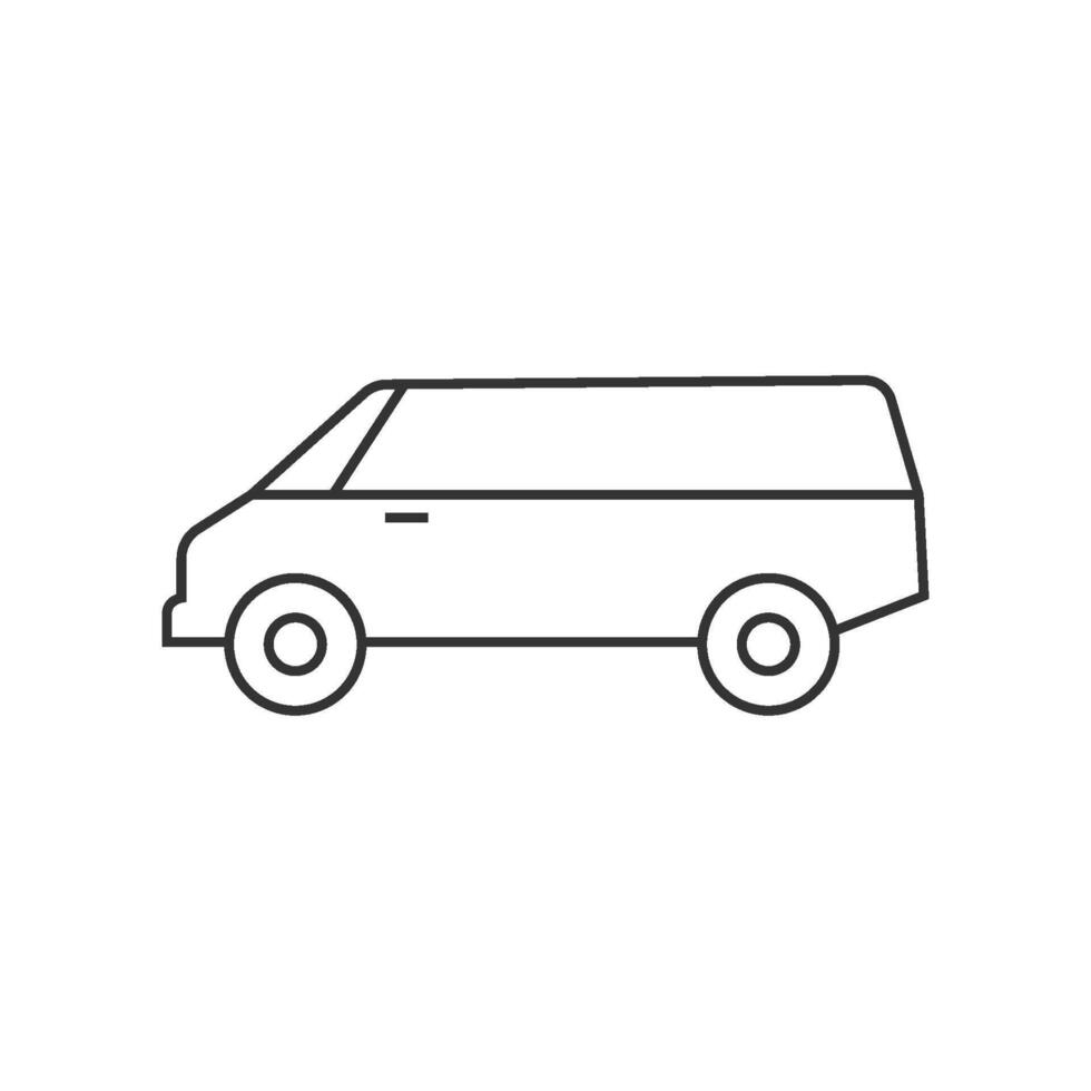 coche icono en Delgado contorno estilo vector