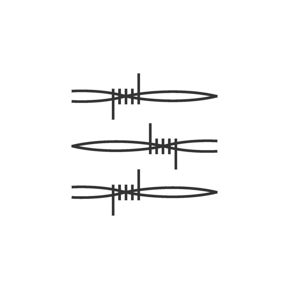 Barbed wire icon in thin outline style vector