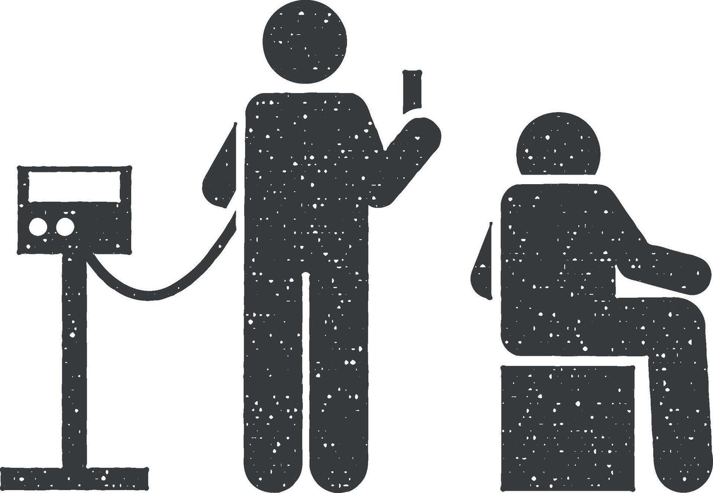 Illness, body, medical, doctor, hospital icon vector illustration in stamp style