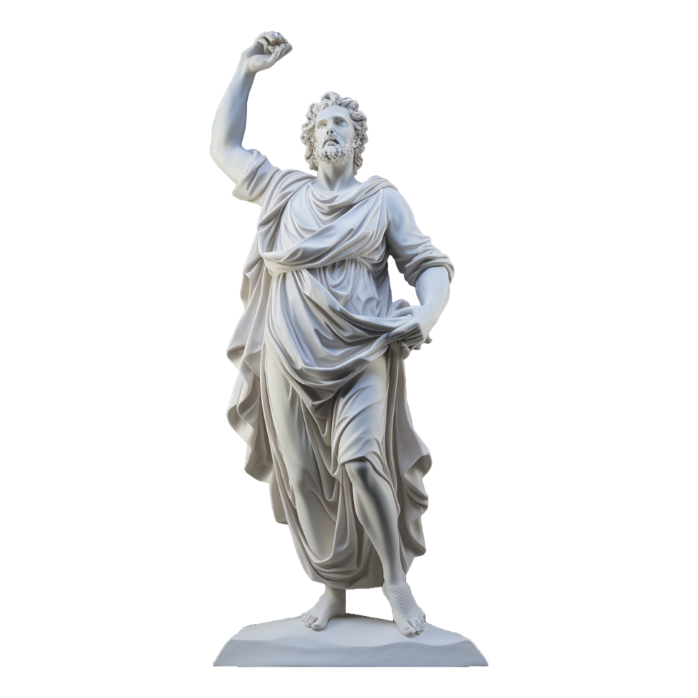 AI generated Gypsum statue plaster copy isolated on transparent background png