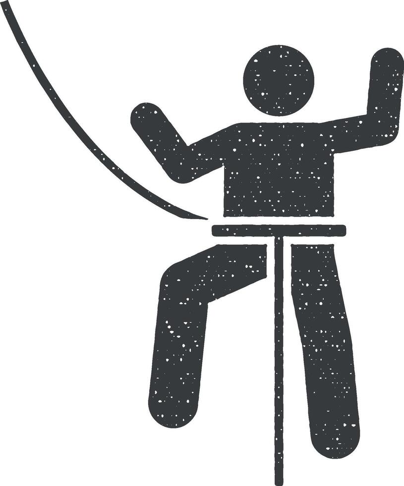 Man travel sport fight icon vector illustration in stamp style