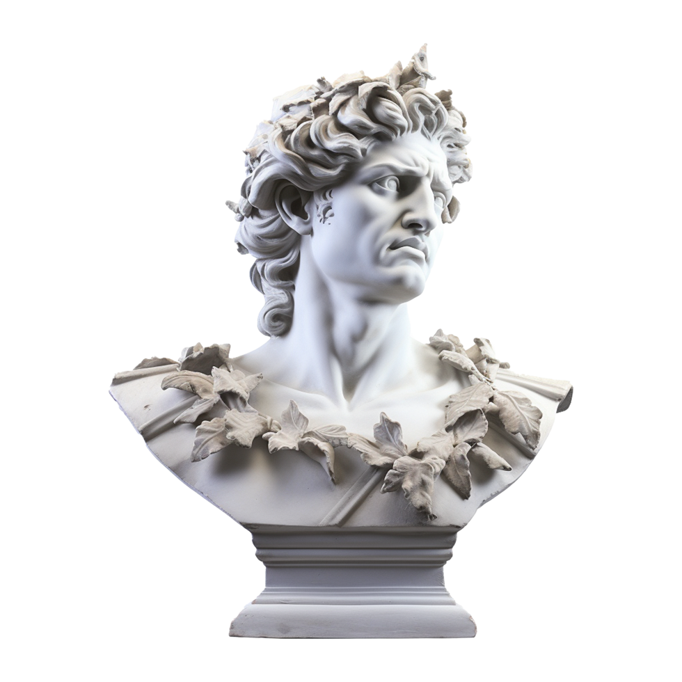 AI generated Gypsum statue plaster copy isolated on transparent background png