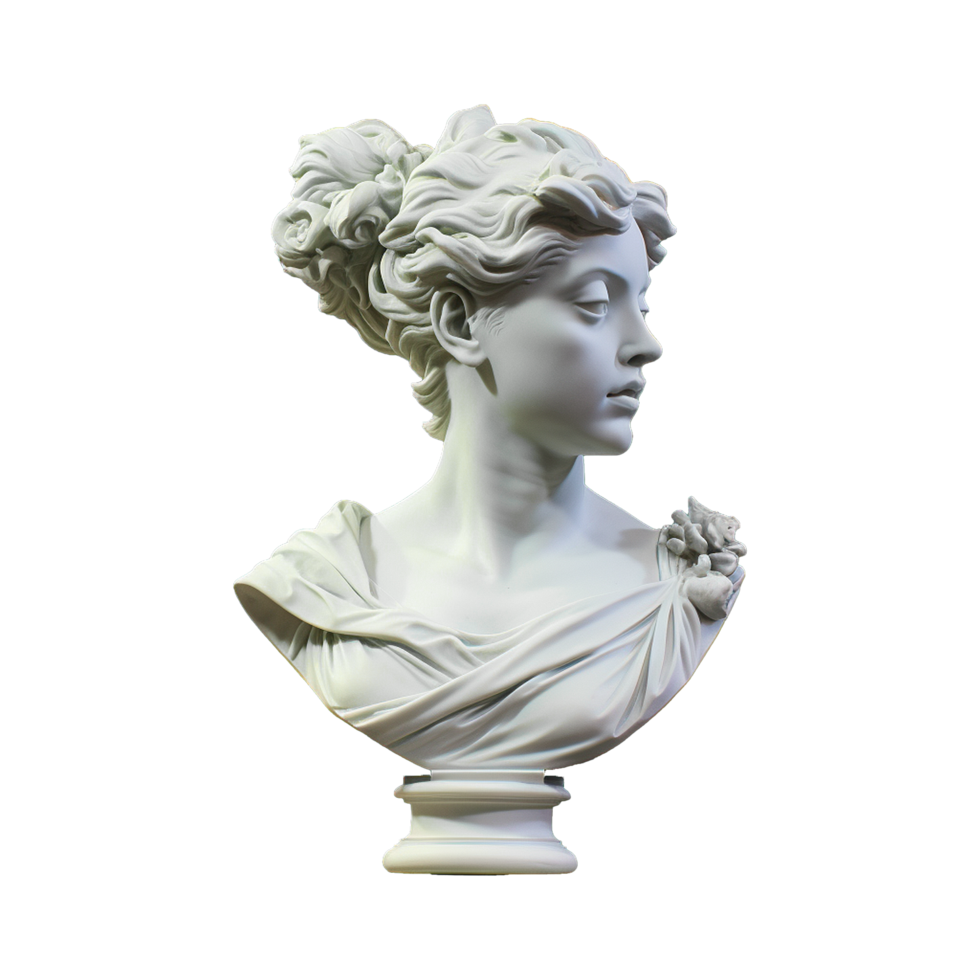 AI generated Gypsum statue plaster copy isolated on transparent background png