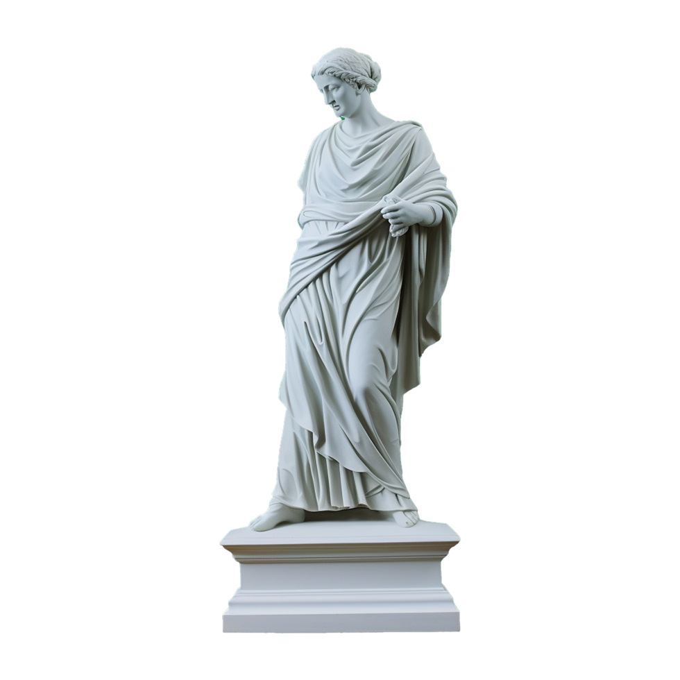 AI generated Gypsum statue plaster copy isolated on transparent background png
