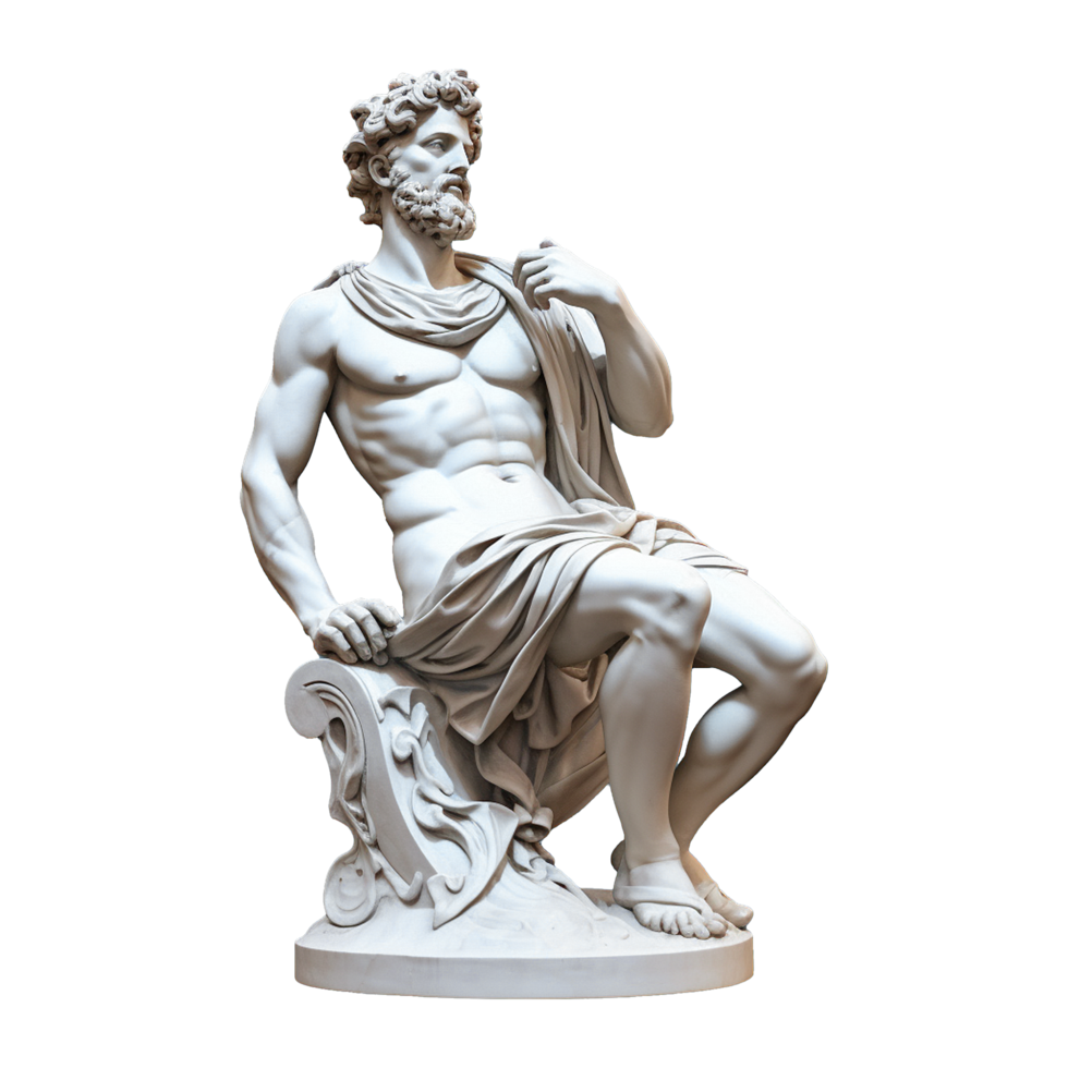 AI generated Gypsum statue plaster copy isolated on transparent background png