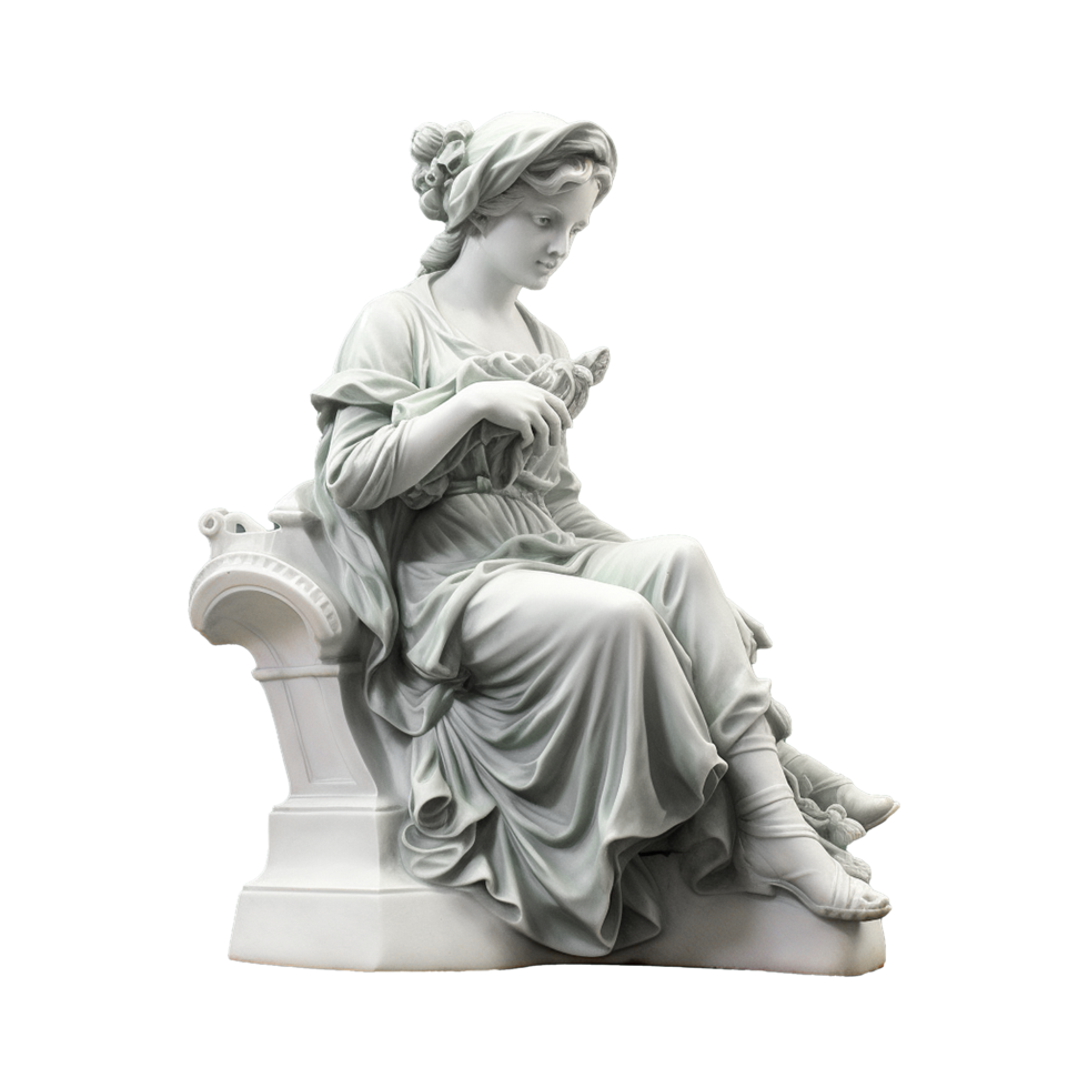 AI generated Gypsum statue plaster copy isolated on transparent background png
