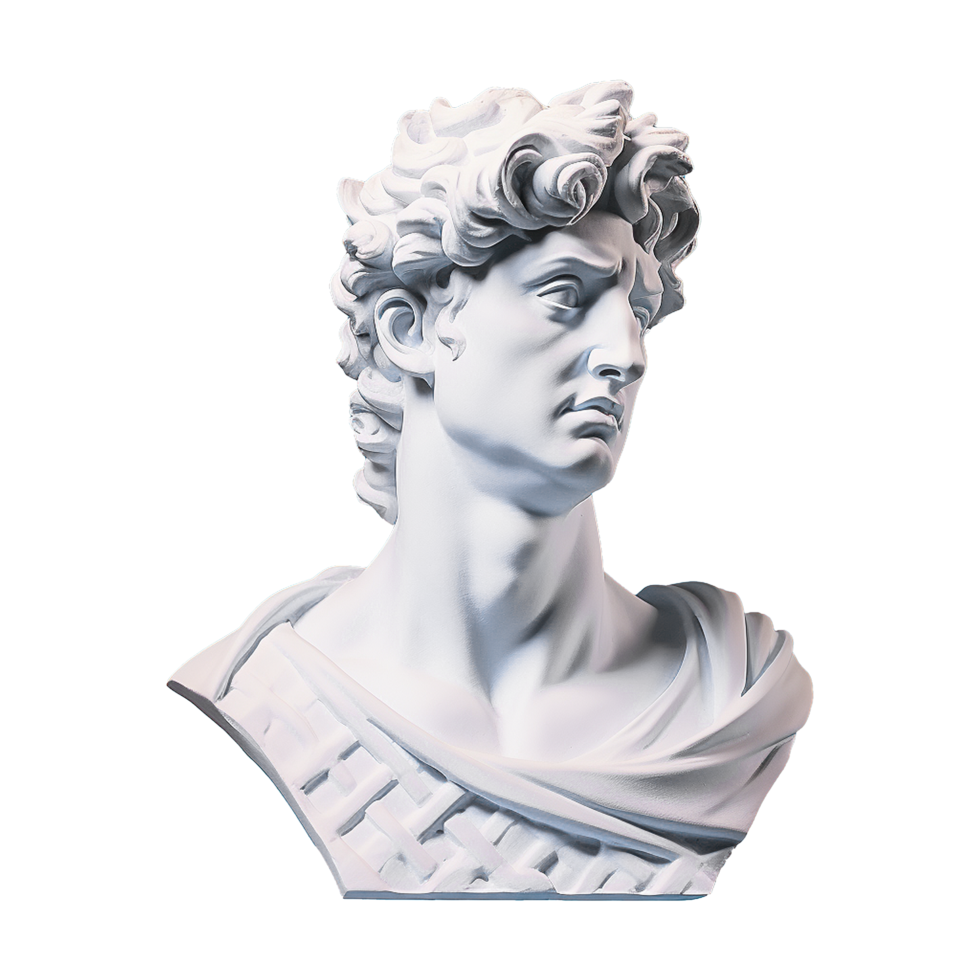 AI generated Gypsum statue plaster copy isolated on transparent background png