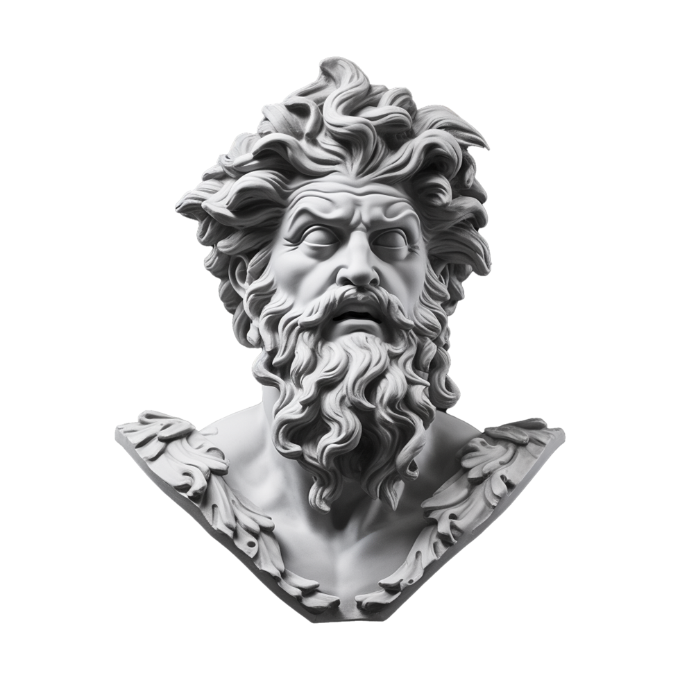 AI generated Gypsum statue plaster copy isolated on transparent background png