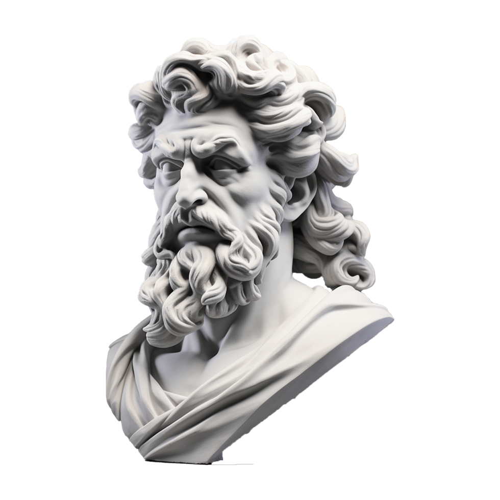 AI generated Gypsum statue plaster copy isolated on transparent background png