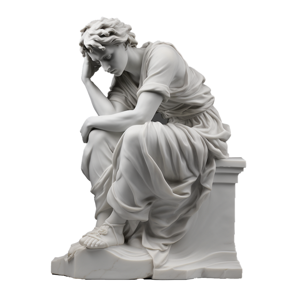 AI generated Gypsum statue plaster copy isolated on transparent background png
