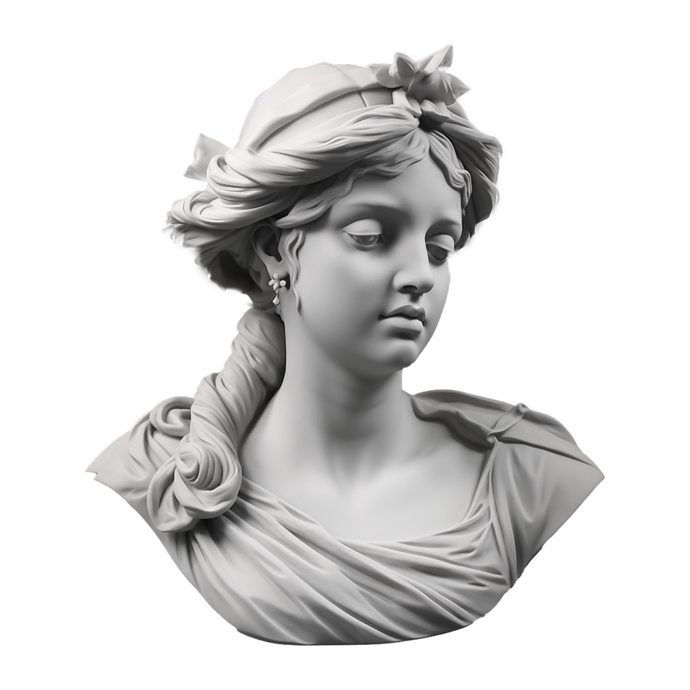 AI generated Gypsum statue plaster copy isolated on transparent background png