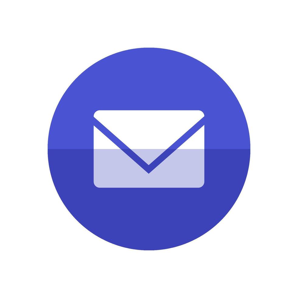 Email icon in flat color circle style. Envelope post letter communication business vector