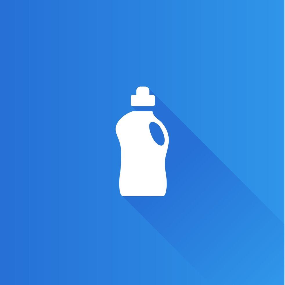 detergente botella plano color icono largo sombra vector ilustración