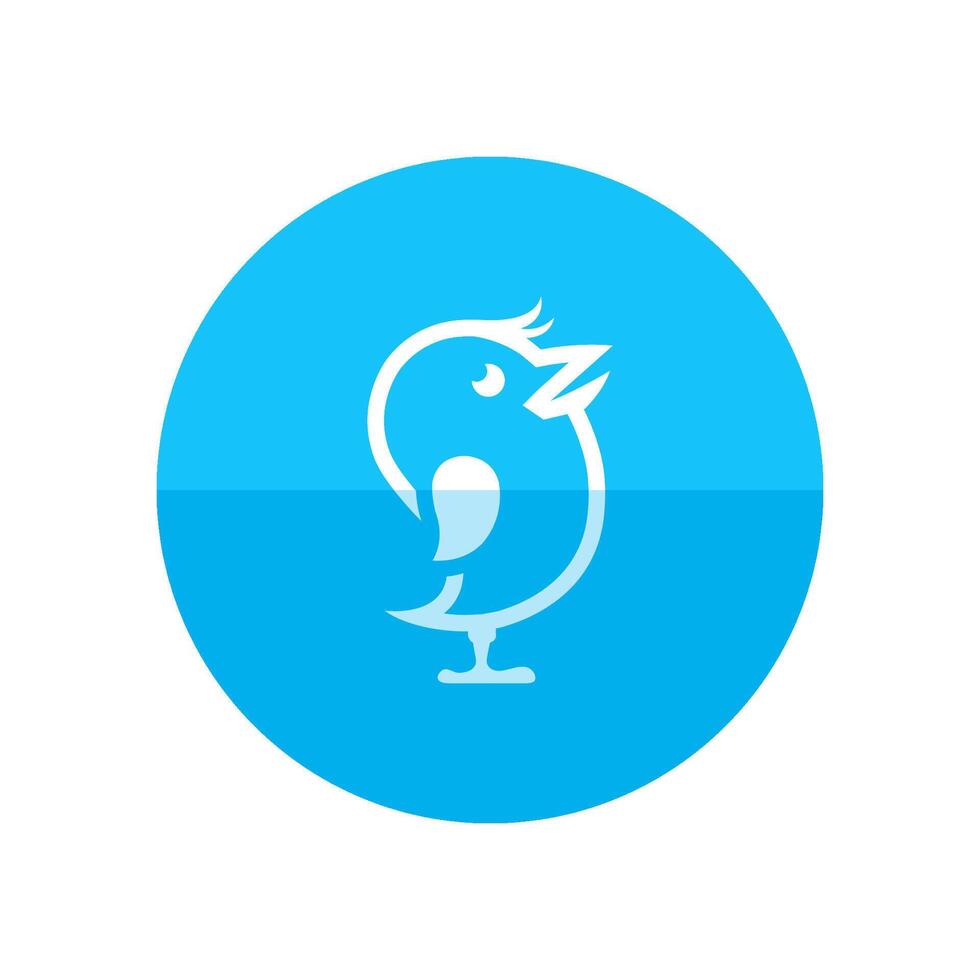 Bird icon in flat color circle style. Tweet social media networking promotion chirps vector