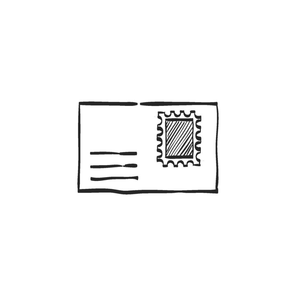 Hand drawn sketch icon envelope vector