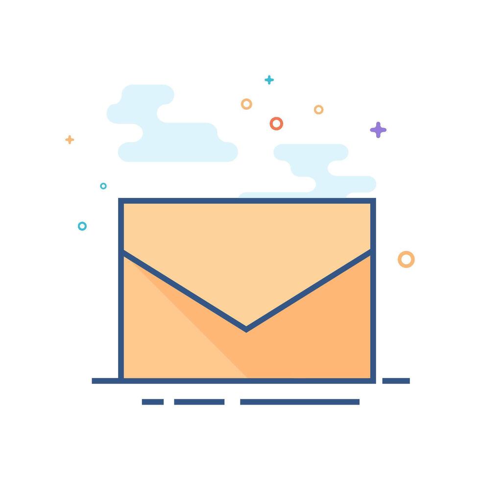 Envelope icon flat color style vector illustration