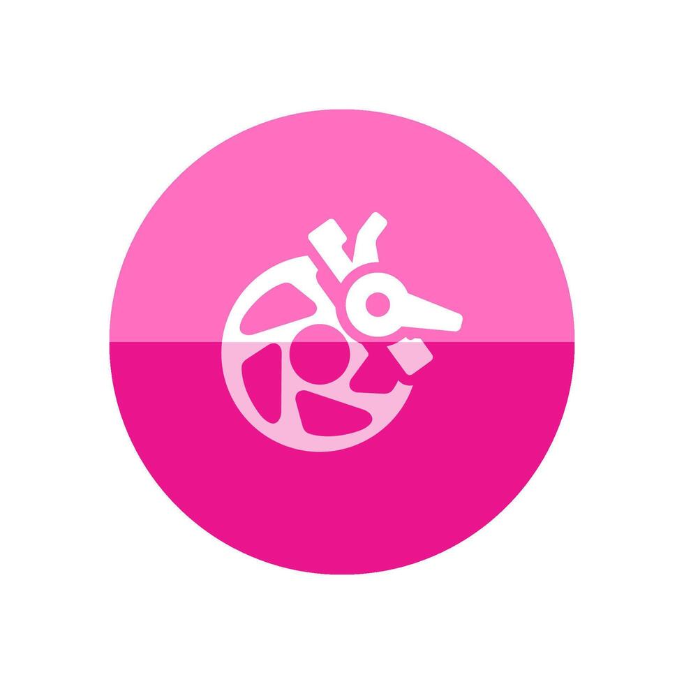 Bicycle brake icon in flat color circle style. Transportation sport cycling ride speed control safety stop spare part vector