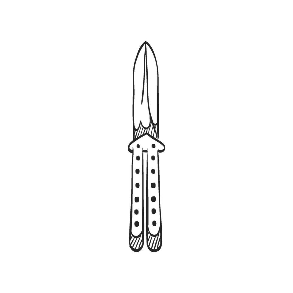 mano dibujado bosquejo icono cuchillo vector