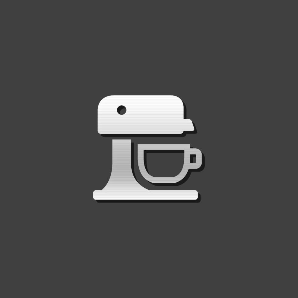 Mixer icon in metallic grey color style. Cooking baking kitchenware vector