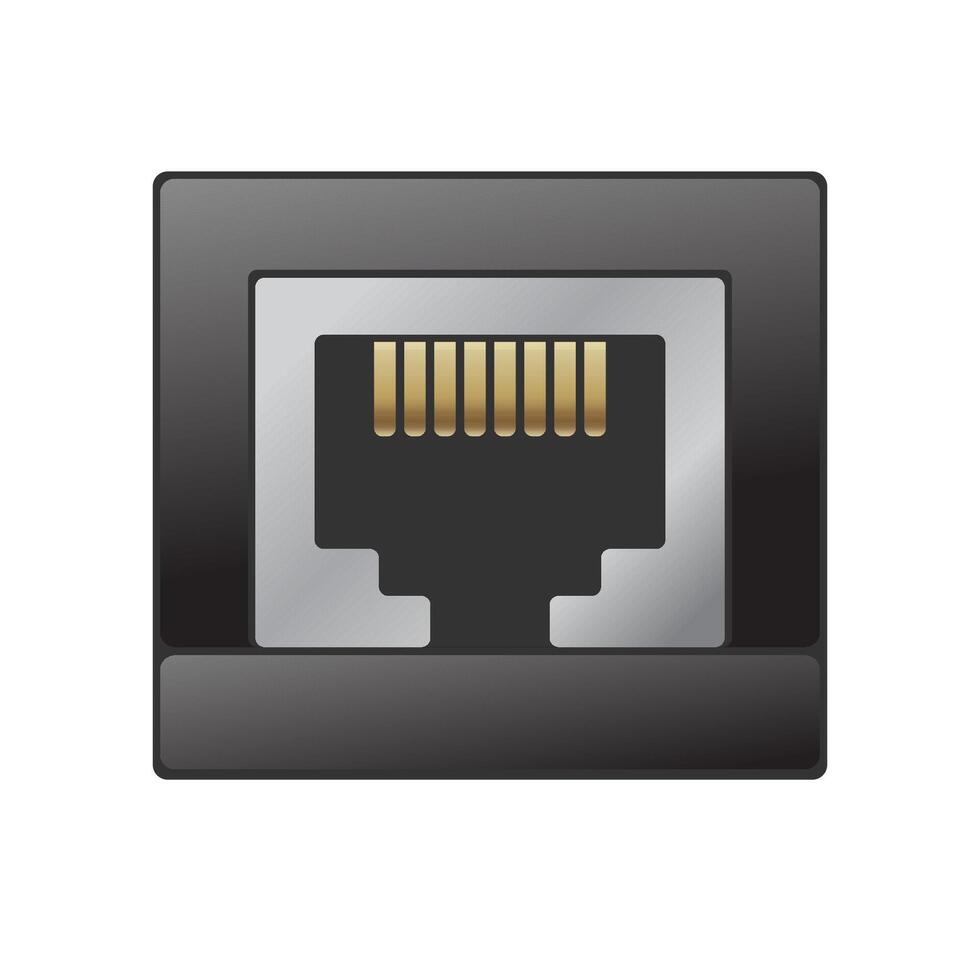 Local area connector icon in color. Computer network internet vector