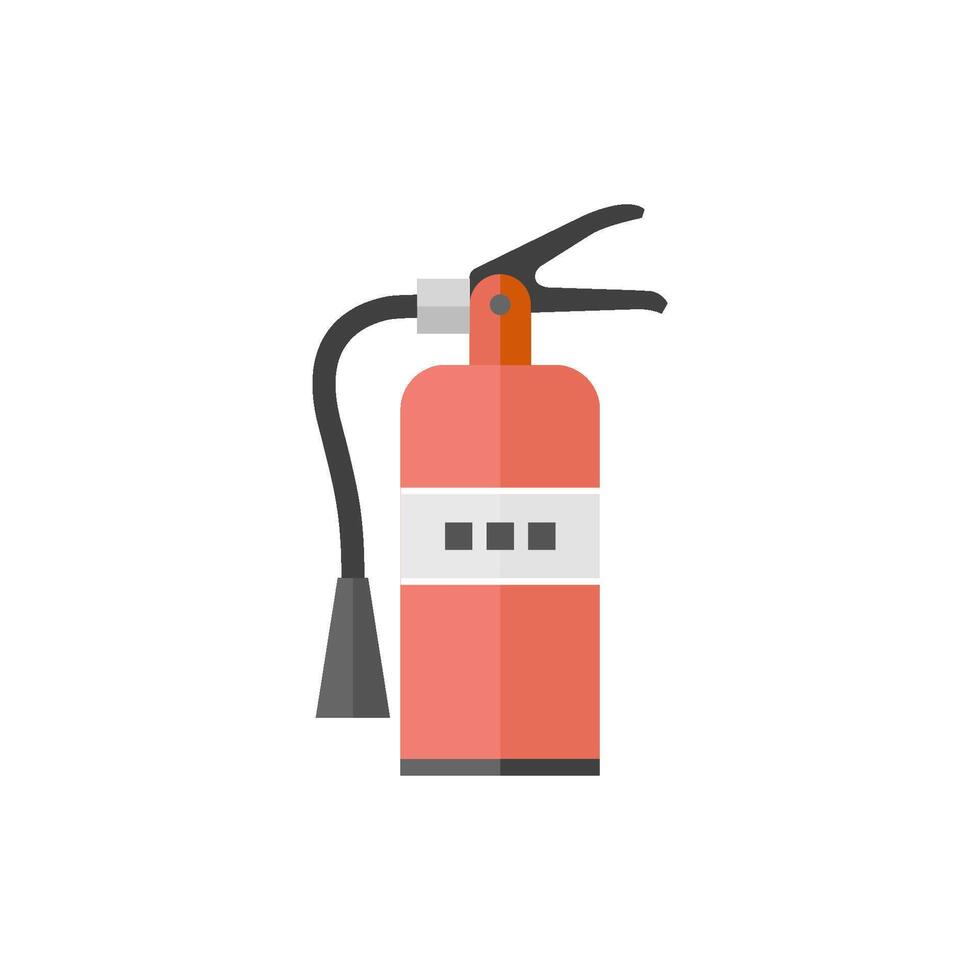 Fire extinguisher icon in flat color style. Office equipment building vector