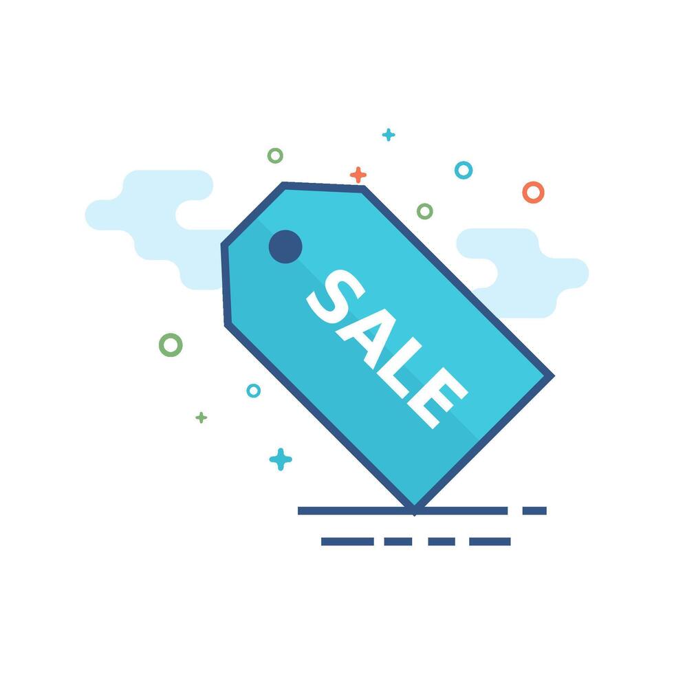 Sale tag icon flat color style vector illustration